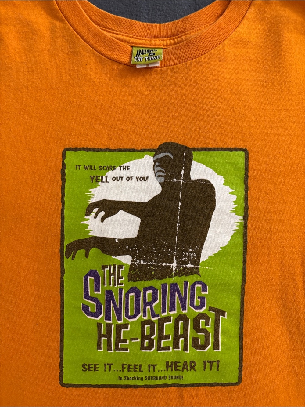 Halloween It’s The Thing Snoring He-Beast Orange Graphic Tee XL - Picture 3 of 9